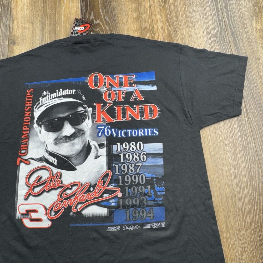 Vintage Dale Earnhardt Shirt Mens XL Black One Of A Kind Nascar Racing 90s NWT
